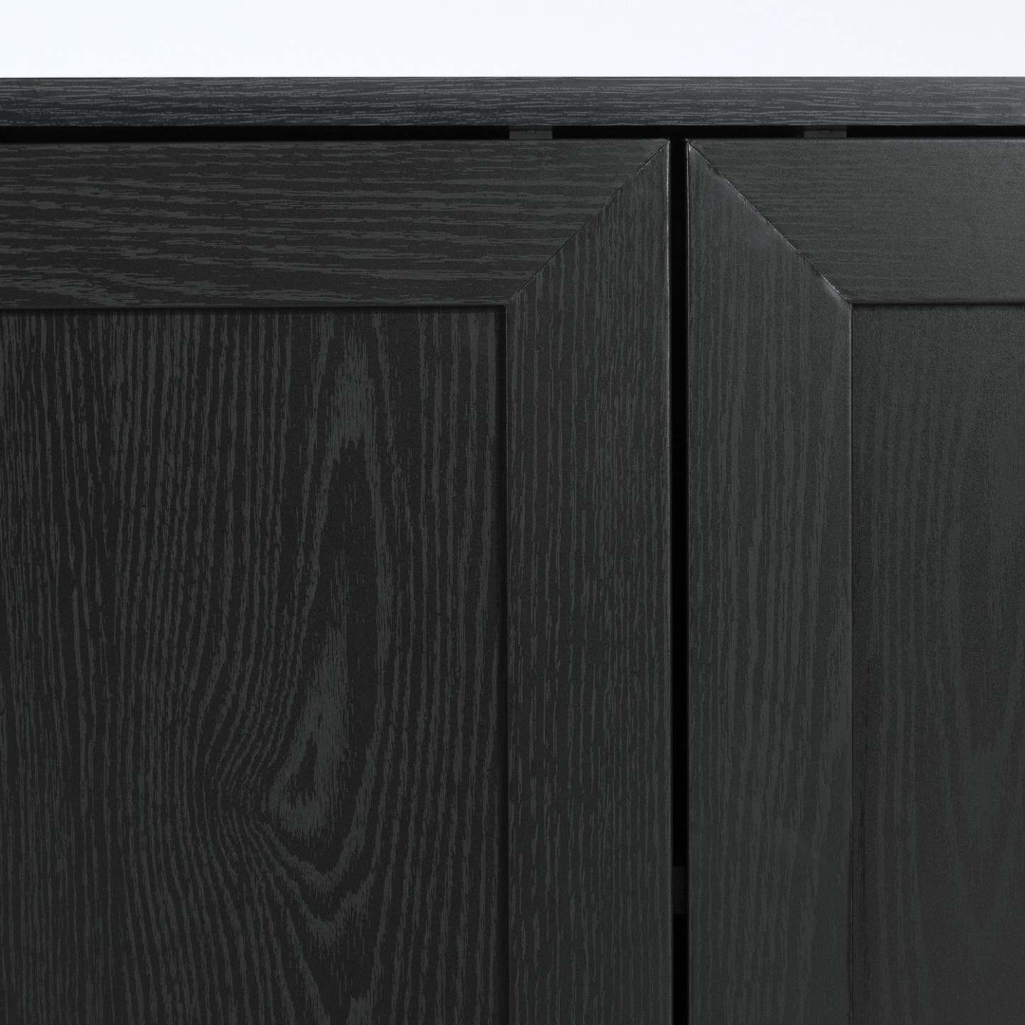 Armoire d'appoint à 2 portes avec tablettes Arum - Chêne noir | Armoire décorative Arum à 2 portes avec tablettes - chêne noir