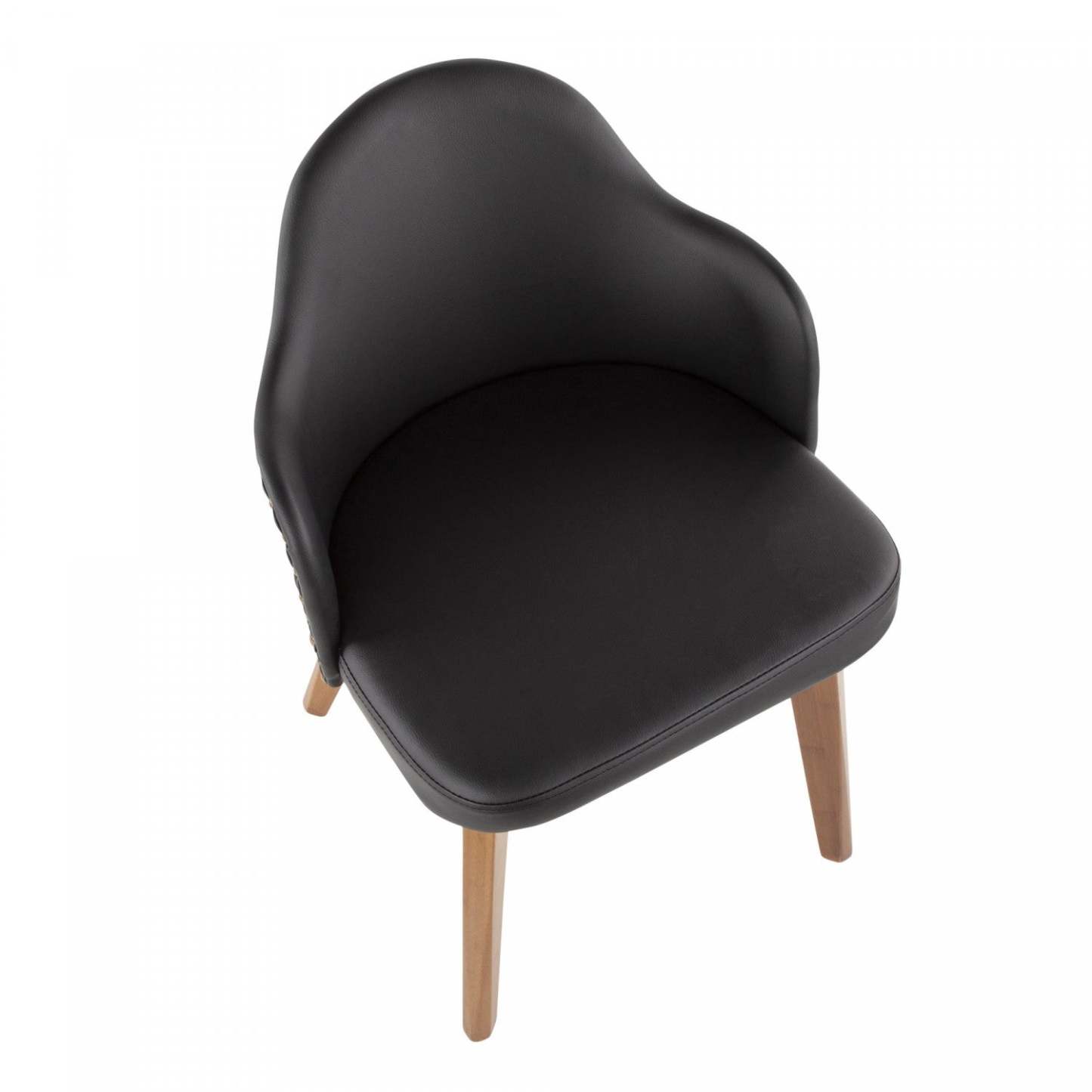 LumiSource Ahoy Faux Leather Mid-Century Dining Chair - Walnut/Black|Chaise de salle à manger de style du milieu du 20e siècle Ahoy en similicuir - noyer et noir