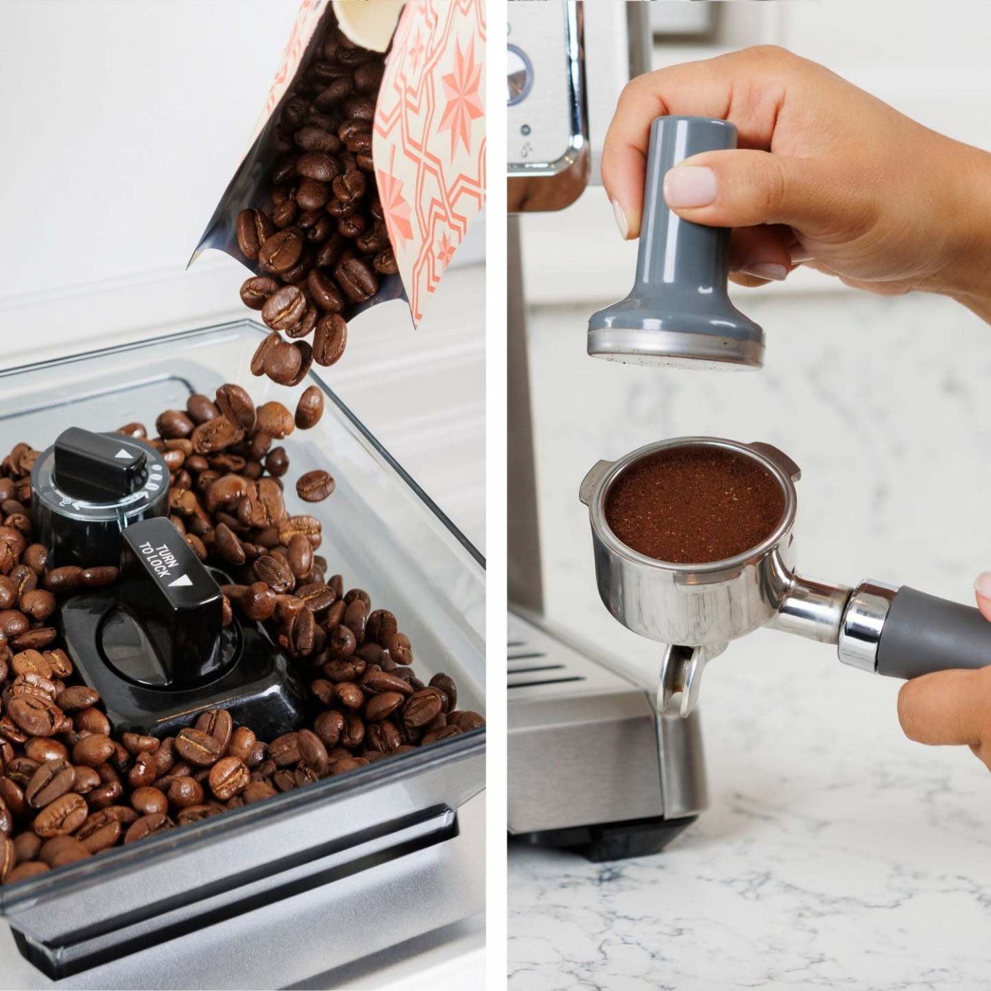 Kenmore Espresso Machine Stainless Steel Manual Tamp Coffee Maker - KKCMEMT|Machine à espresso Kenmore avec presse-mouture manuelle, acier inoxydable - KKCMEMT
