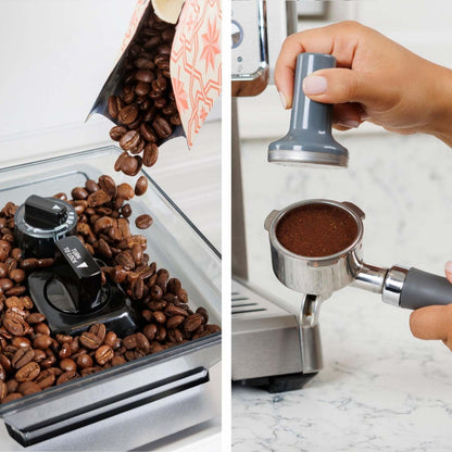 Kenmore Espresso Machine Stainless Steel Manual Tamp Coffee Maker - KKCMEMT|Machine à espresso Kenmore avec presse-mouture manuelle, acier inoxydable - KKCMEMT