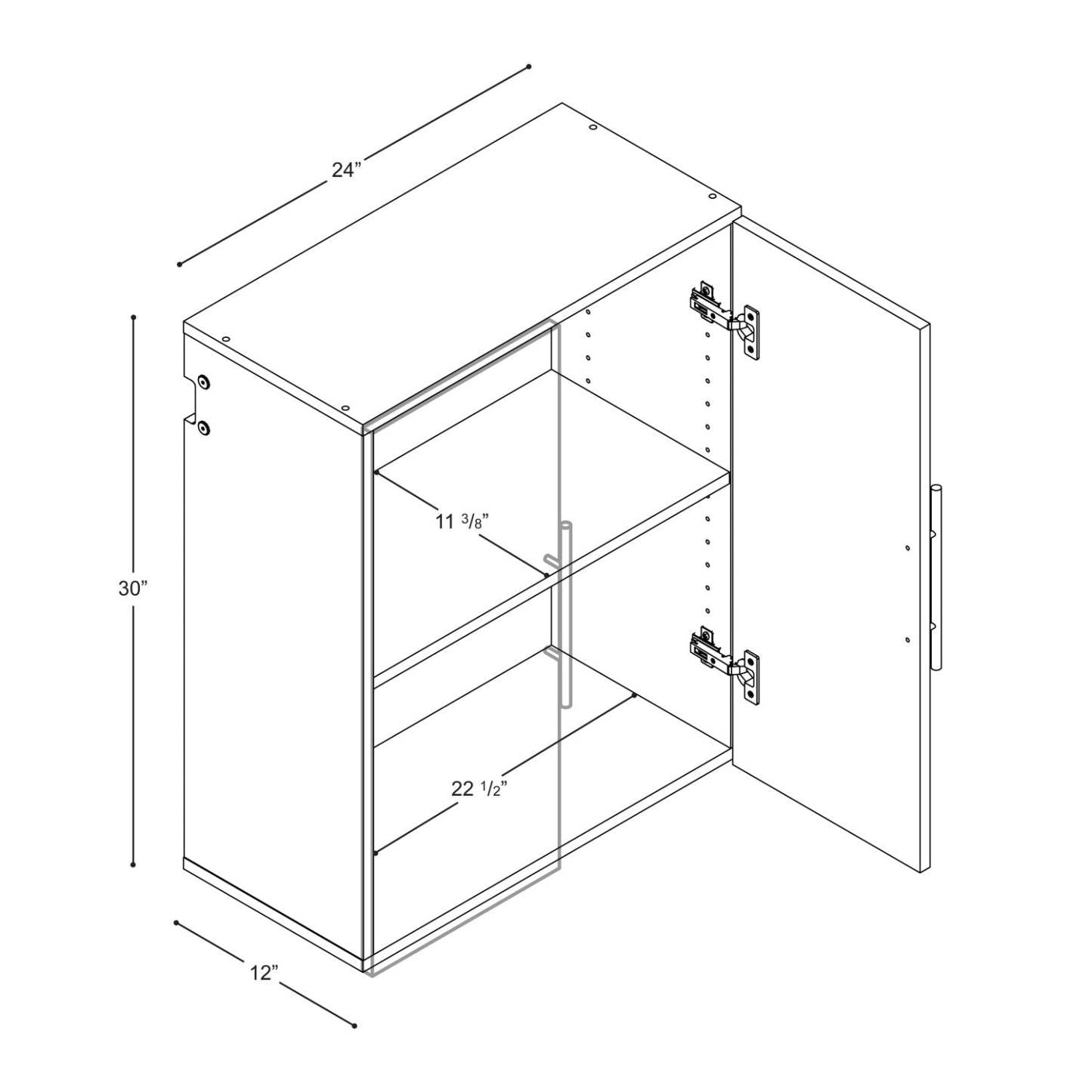 Hangups 24 Upper Storage Cabinet - Blanc|Armoire supérieure de rangement HangUps de 24 po - blanche