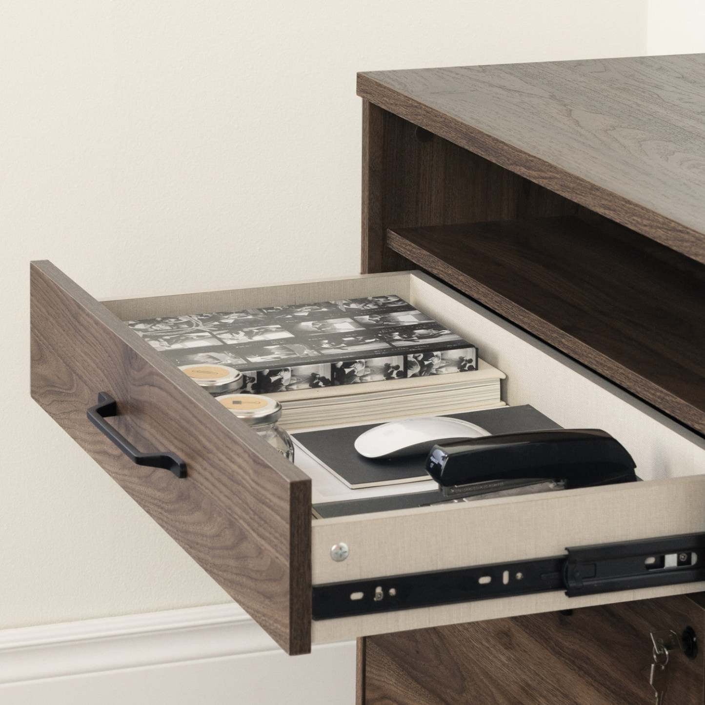 Classeur à 2 tiroirs Helsy - Noyer naturel | Helsy Classeur 2 Tiroirs - Noyer Naturel