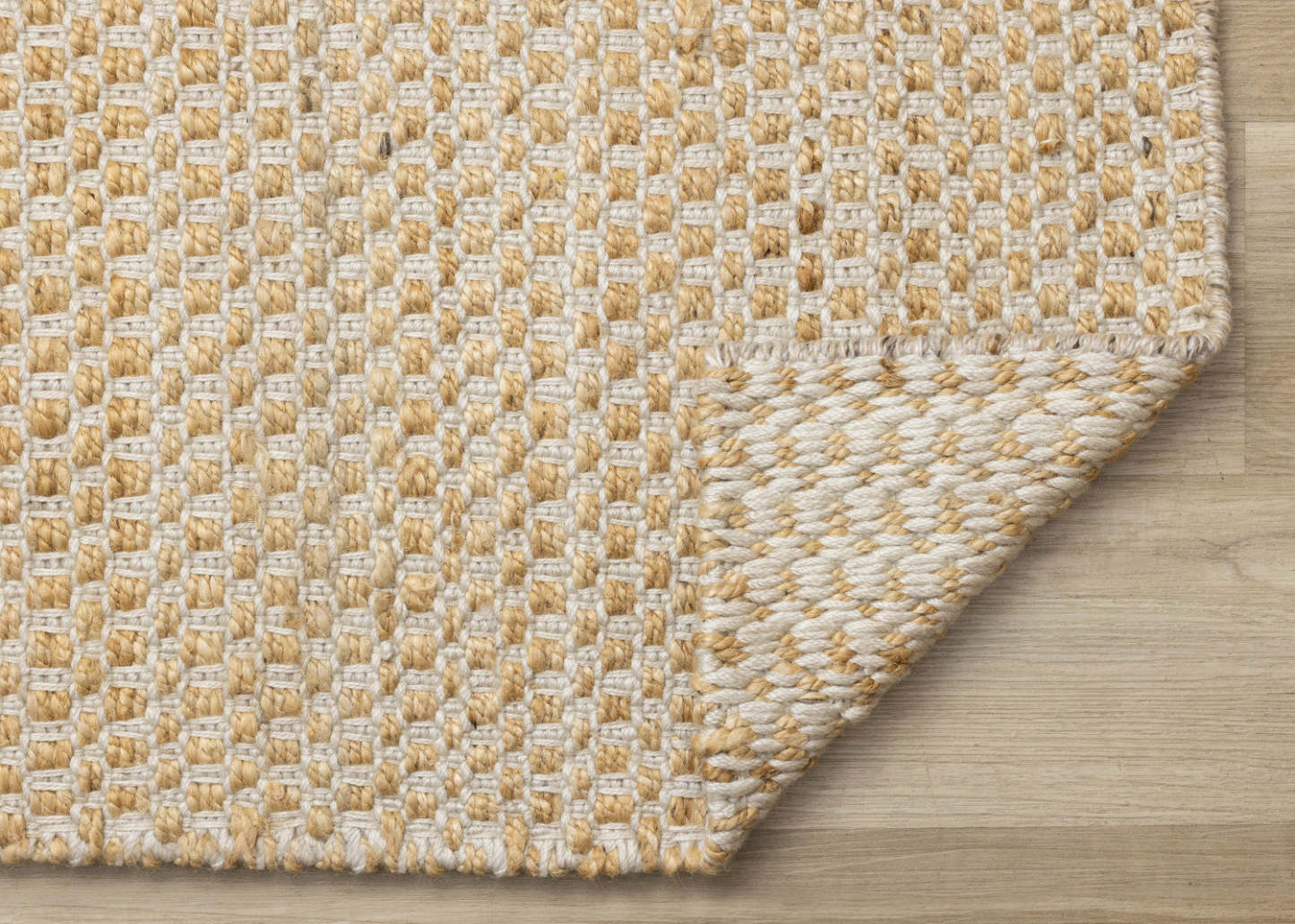 Tapis en jute naturel fait à la main chêne clair - 5'3 x 7'7|Carpette faite à la main en jute naturel chêne clair - 5 pi 3 po x 7 pi 7 po