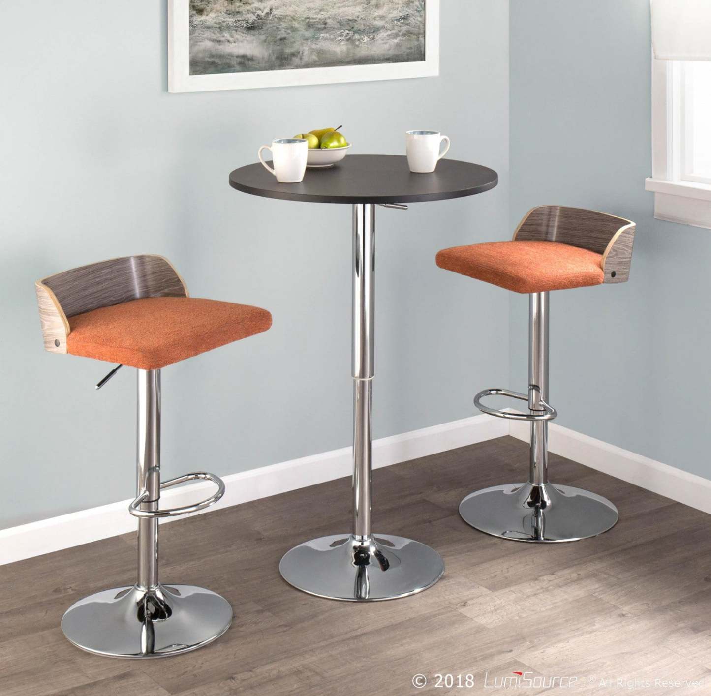 LumiSource Adjustable Contemporary Bar Dining Pub Table - Black|Table de bar, salle à manger ou pub contemporaine réglable - noire