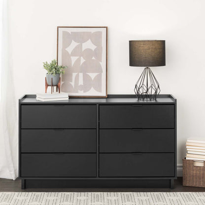 Prepac Simply Modern 52.5 6-Drawer Dresser - Black|Commode Simply Modern de Prepac de 52,5 po à 6 tiroirs - noire