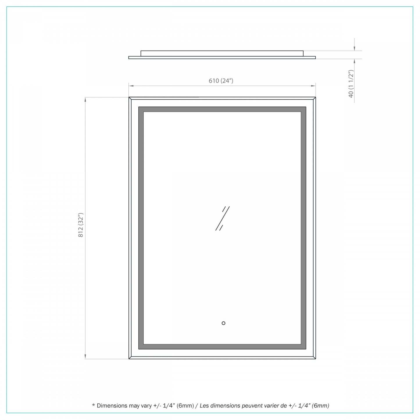 Frielle Silver 32 Mirror|Miroir Frielle de 32 po argenté