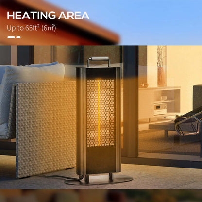 Outsunny Chauffe-terrasse Électrique Avec Éblouissement Ultra-faible Et 6 Réglages De Chaleur, 1200w Alliage D'Aluminium Frees|Outsunny Electric Patio Heater With Ultra-faible Eblouissement Et 6 Réglages De Chaleur, 1200w Aluminum Alloy