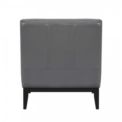 Chaise d'appoint Murdock Cuir gris foncé | Fauteuil D'appoint Murdock En Cuir Gris Fonce