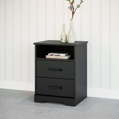 Prepac Rustic Ridge Farmhouse 2-Drawer Nightstand - Black|Table de nuit champêtre Rustic Ridge de Prepac à 2 tiroirs - noire