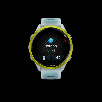 Garmin Forerunner 570 Montre Intelligente 47mm, Amoled, Aluminium Jaune Amp, Pierre Blanche/turquoise, Suivi de Course GPS, Batterie de 11 jours