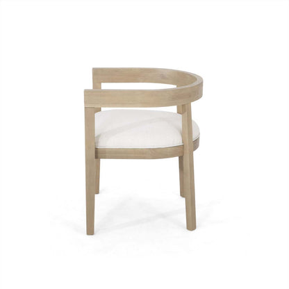 Ensemble de 2 fauteuils de salle à manger Tina avec tissu d'ameublement, style à dossier ouvert - Beige | Ensemble De 2 Fauteuils De Salle À Manger Tina Avec Revêtement En Tissu, Dossier Ouvert - Beige