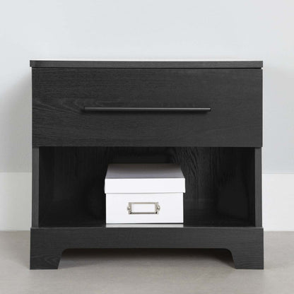 Primo 1-Drawer Nightstand - Black Oak|Table de nuit Primo à 1 tiroir - chêne noir