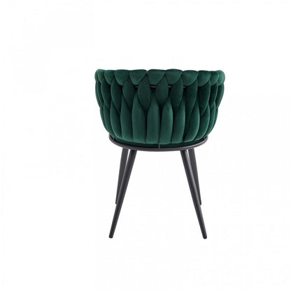 Fauteuil de salle à manger Hildy Accent, velours vert (ensemble de 2) | Chaise de salle à manger avec accoudoirs Hildy en velours vert (ensemble de 2)