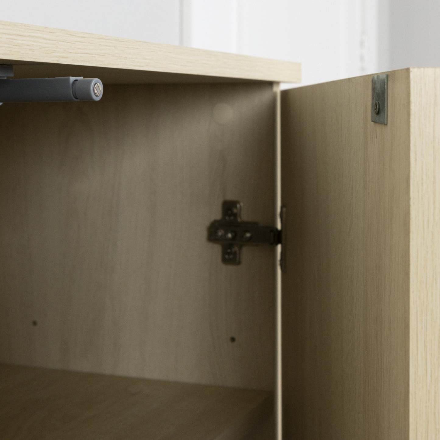 Armoire d'appoint à 2 portes Arum - Chêne blanchi | Armoire décorative Arum à 2 portes - chêne blanc