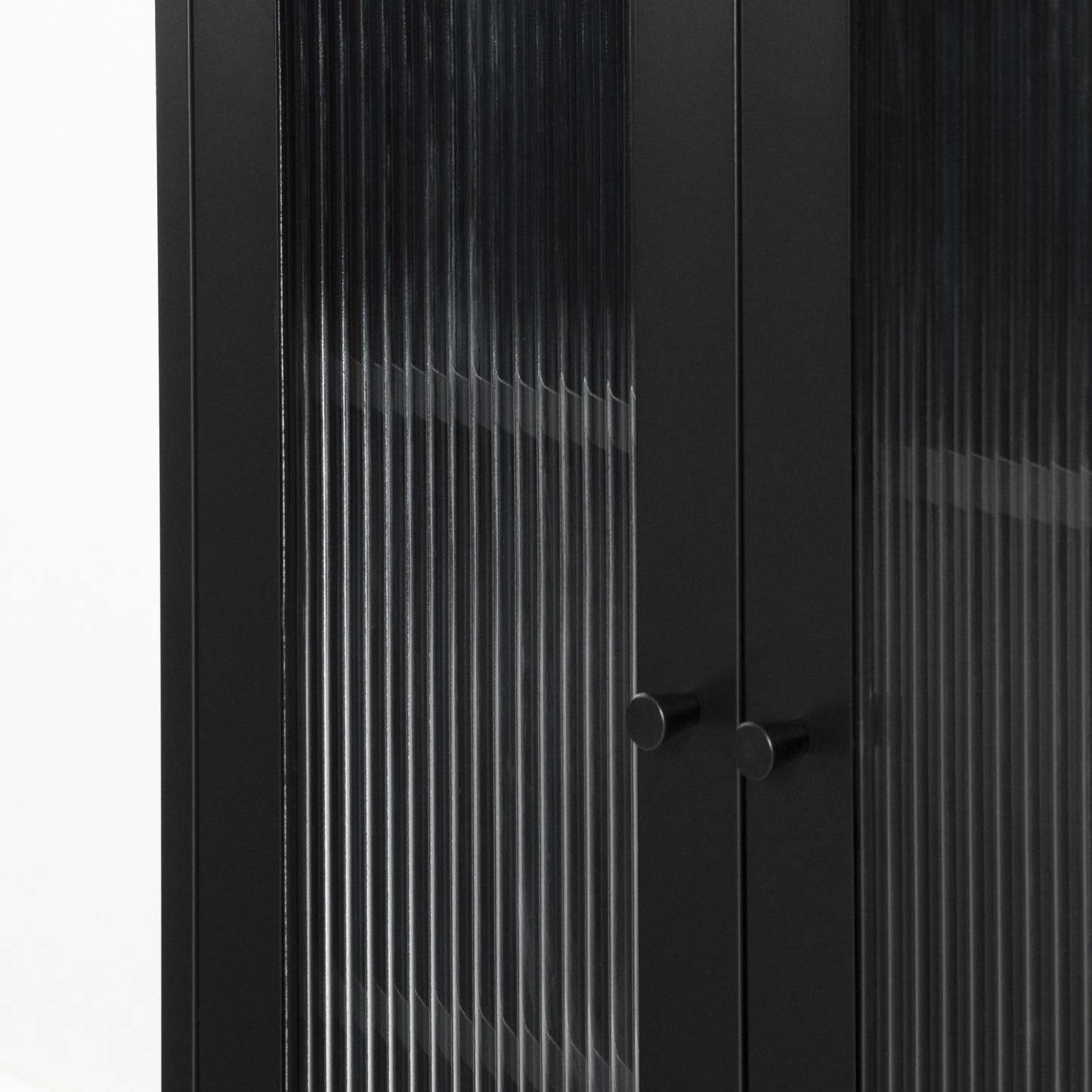 Kodali Glass Door Accent Cabinet - Black|Armoire décorative Kodali avec portes en verre - noire