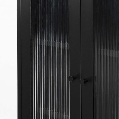 Kodali Glass Door Accent Cabinet - Black|Armoire décorative Kodali avec portes en verre - noire