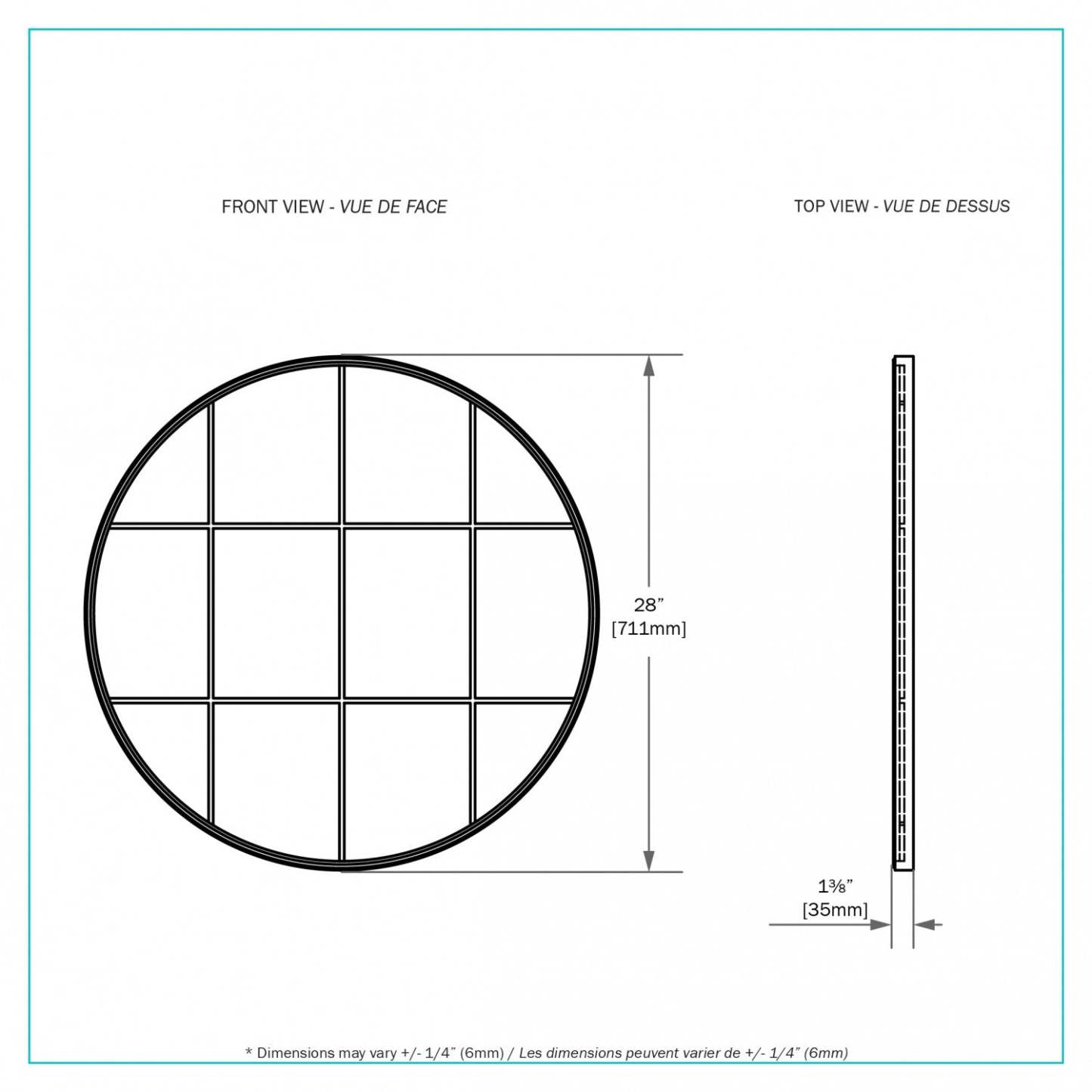 Miroir Secci Gold 28|Miroir Secci doré 28