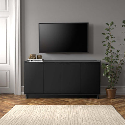 Prepac Simply Modern 4-Door Console Buffet - Noir|Console Simply Modern de Prepac à 4 portes - noire