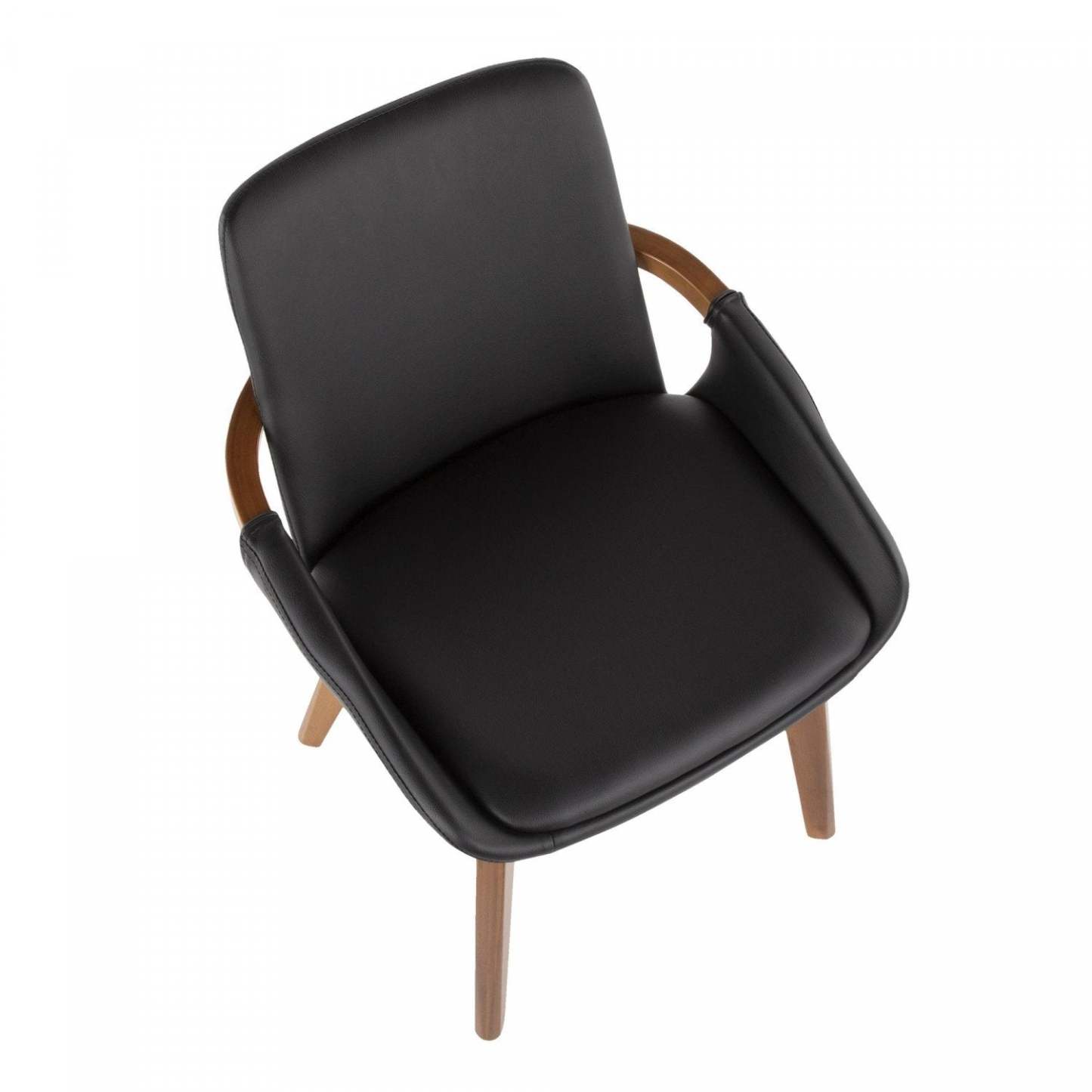 LumiSource Cosmo Faux Leather Mid-Century Dining Chair - Walnut/Black|Chaise de salle à manger de style du milieu du 20e siècle Cosmo en similicuir - noyer et noir