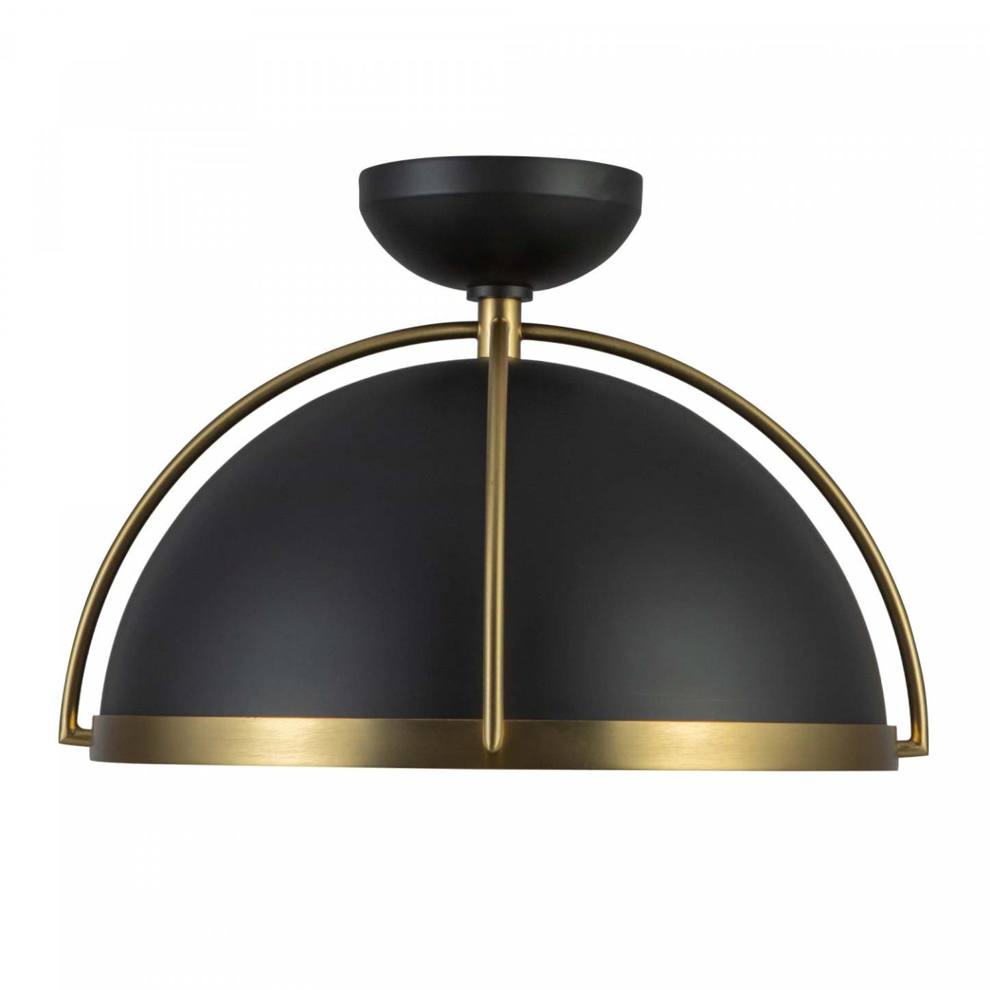 Suspension Dahlia à 1 lumière 17,6, noir, lampe en laiton brossé | Suspension A 1 lampe Dahlia De 17,6 po, Noir, Laiton Brosse