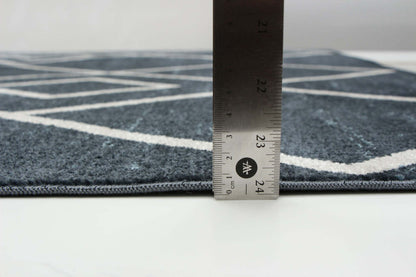 Tapis Kenza bleu lavable en machine - 6'0 x 9'0|Carpette Kenza bleue lavable à la machine - 6 pi 0 po x 9 pi 0 po|D86FDH20