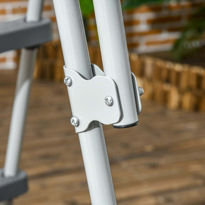 Outsunny 70 Echelle De Piscine Hors Sol, Escaliers De Piscine, Gris