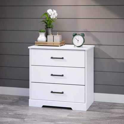 Prepac Rustic Ridge Farmhouse 3-Drawer Nightstand - White|Table de nuit champêtre Rustic Ridge de Prepac à 3 tiroirs - blanche