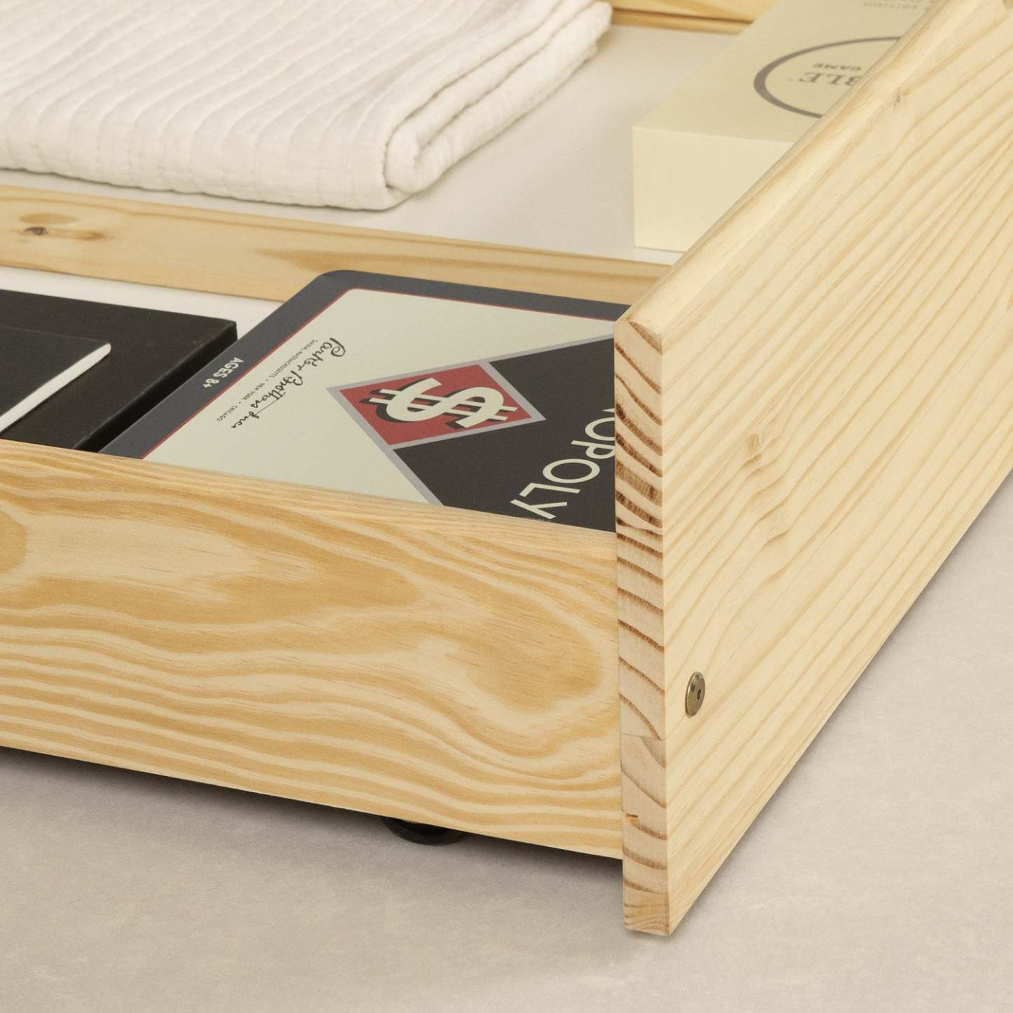 Lit de jour Sweedi en bois massif avec tiroirs de rangement, bois naturel - Lit simple South Shore