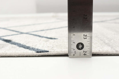 Tapis Damali ivoire/bleu lavable en machine - 2'6 x 8'0|Carpette Damali ivoire et bleue lavable à la machine - 2 pi 6 po x 8 pi 0 po|D86FTX9P