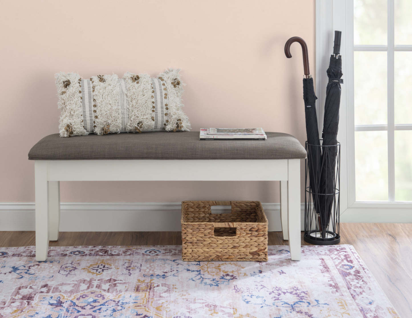 Jane Fabric Storage Dining Bench - Taupe|Banc de salle à manger Jane en tissu avec rangement - taupe