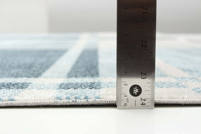 Tapis Roma bleu lavable en machine - 6'0 x 9'0|Tapis Roma bleu lavable à la machine - 6 pi 0 po x 9 pi 0 po|D86FPE55