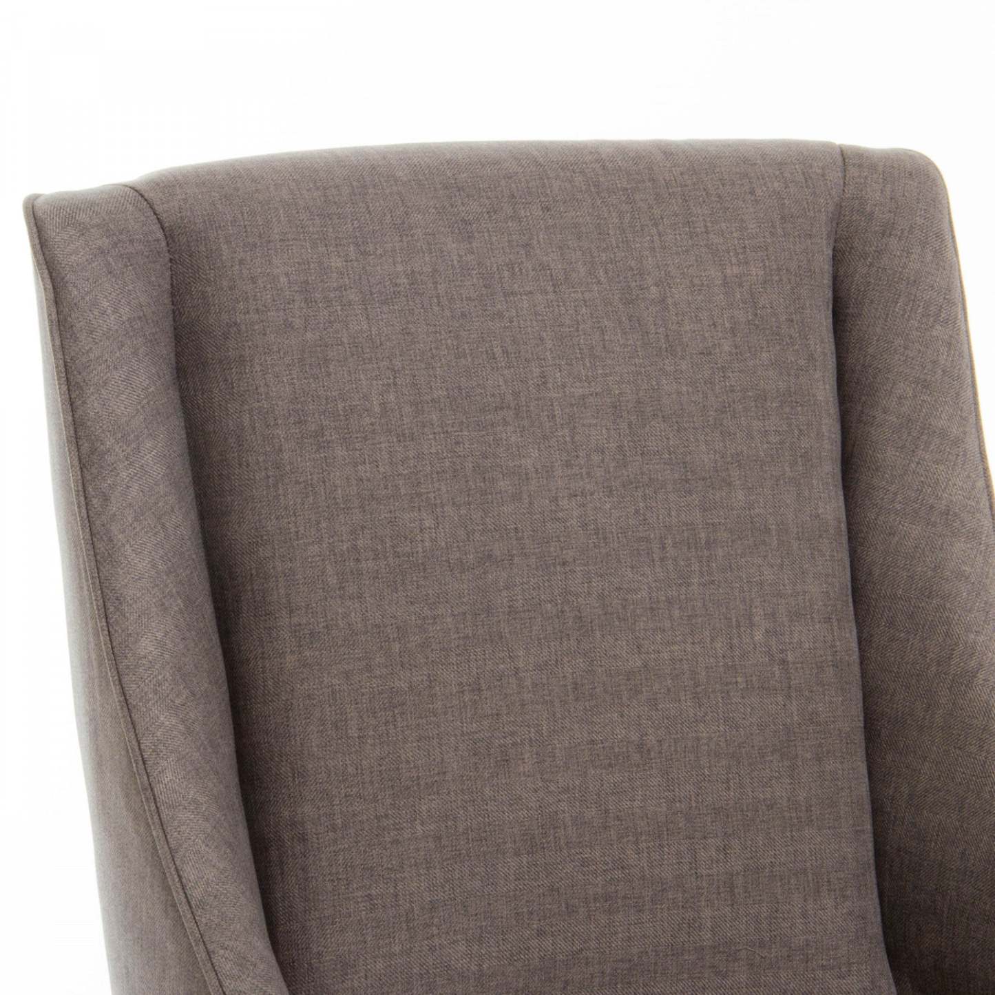 Chaise De Salle À Manger Lance En Tissu Tapisse Avec Clous Décoratifs - Brun, Gris
