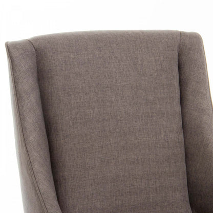 Chaise De Salle À Manger Lance En Tissu Tapisse Avec Clous Décoratifs - Brun, Gris