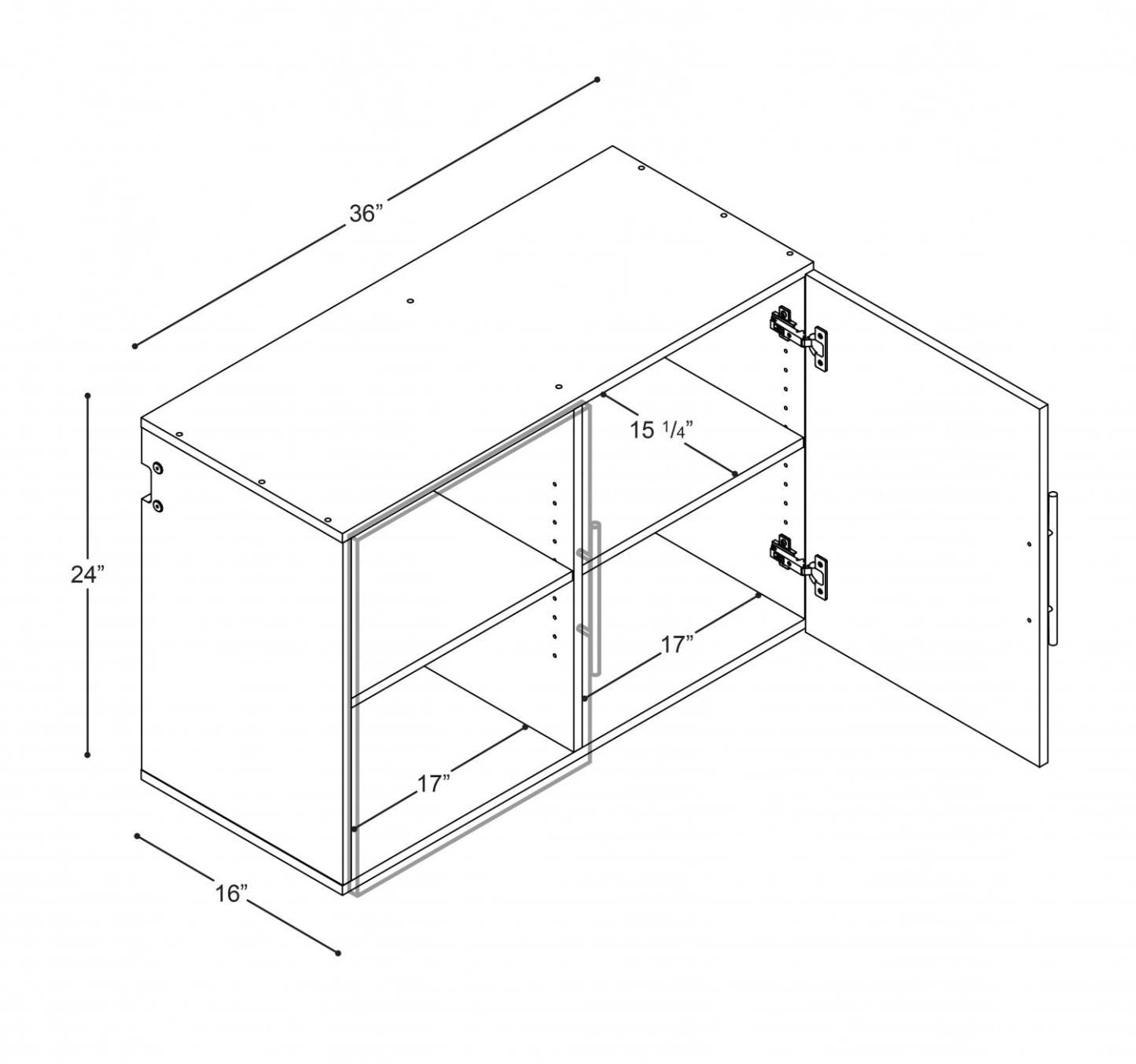 Hangups 36 Upper Storage Cabinet - Blanc|Armoire supérieure de rangement HangUps de 36 po - blanche