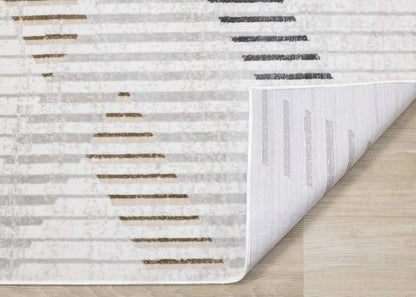 Carpette à motifs de lignes de tressage multicolore lavable à la machine - 5 pi 3 po x 7 pi 7 po