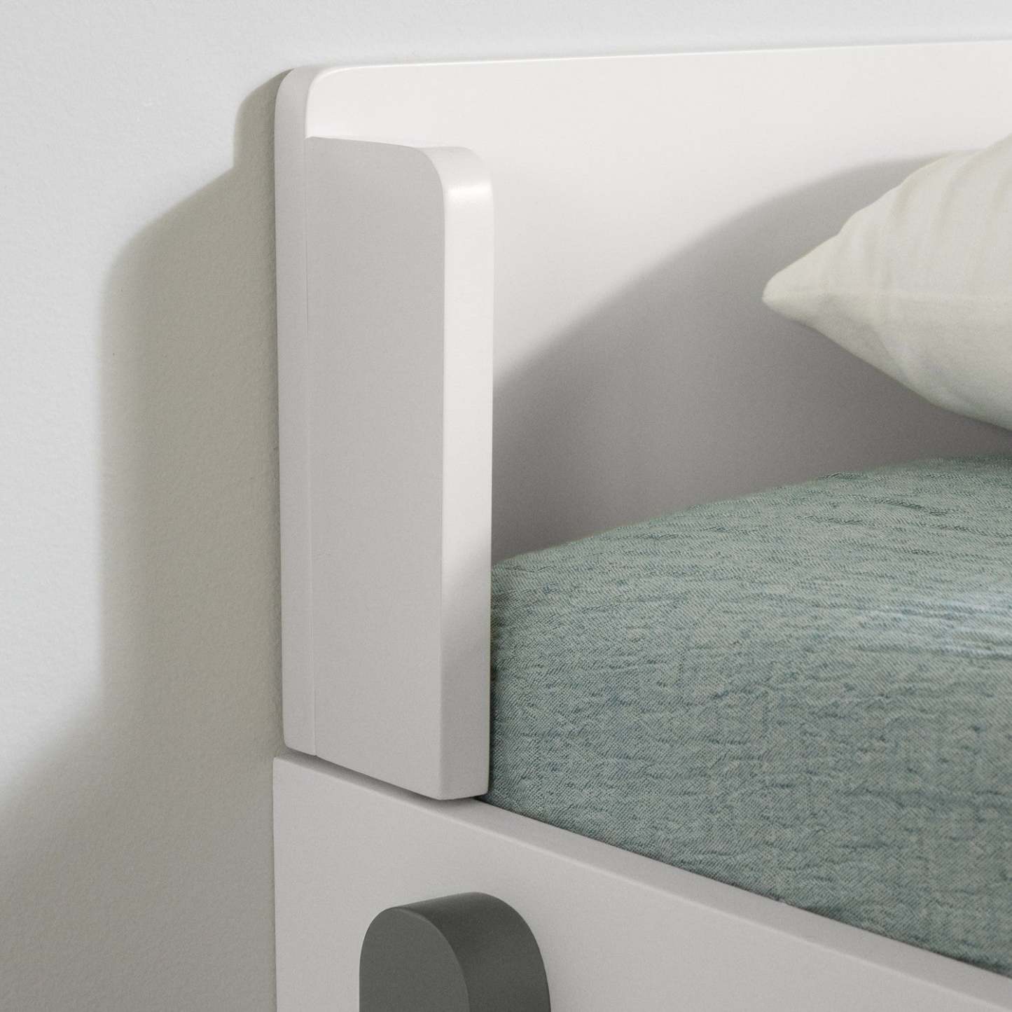 Lit simple Bebble - Gris clair et blanc