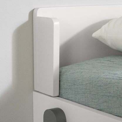 Lit simple Bebble - Gris clair et blanc