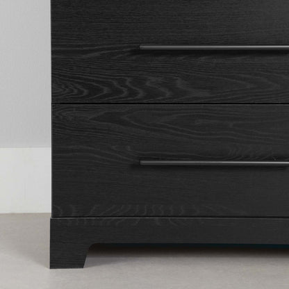 Commode Primo 5 tiroirs - Chêne noir|Commode verticale Primo à 5 tiroirs - chêne noir