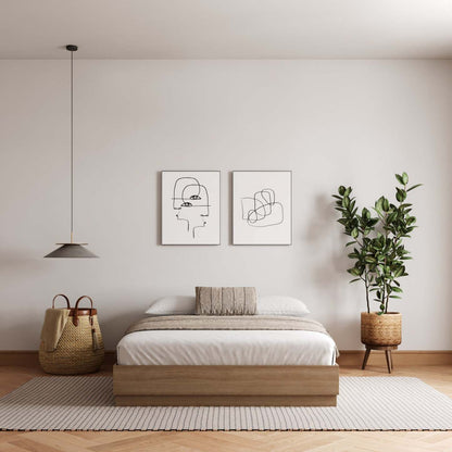 Lit Plateforme Nordika Milano Queen - Chêne Brun|Grand lit plateforme Milano Nordika - chêne brun