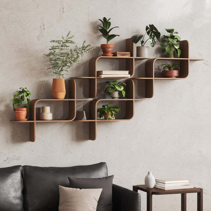 Umbra Modern Wood Montage Wall Shelf - Light Walnut|Tablette murale moderne Montage de Umbra en bois - noyer clair
