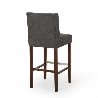 Ensemble de 2 tabourets de bar à hauteur de comptoir Bruce 30,5 avec pieds en métal et revêtement en tissu - Gris anthracite | Ensemble De 2 Tabourets De Bar Bruce De 30,5 Po – Hauteur Comptoir – Pattes En Metal Et Tissu Rembourre - Gris Charbon