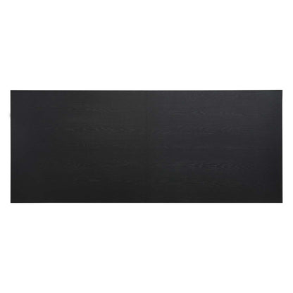 Table À Manger Ethan Avec Base En U, Bois Massif Et MDF, 95 Po De Large - Noir