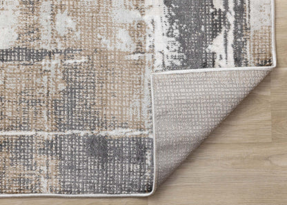 Carpette brune à motif abstrait lavable à la machine - 7 pi 10 po x 10 pi 6 po