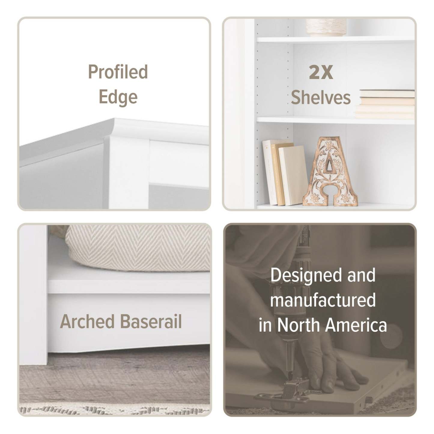 Bibliothèque à deux étagères - Blanc|Bibliothèque à 2 tablettes - blanche