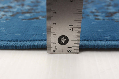 Tapis Jedda Bleu 3'11 x 5'7|Carpette Jedda bleue 3 pi 11 po x 5 pi 7 po|D86FPQA4