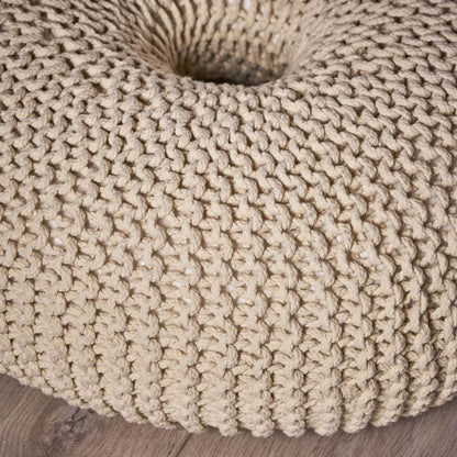 Pouf rembourré Murphy, 100 % coton - Beige | Pouf Rembourré Murphy, 100 % Coton - Beige