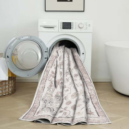 Aqua Primavera Tapis Lavable Et Antidérapant À Poils Ras 5'x7' | Tapis lavable antidérapant à poils courts Aqua Primavera 5'x7'