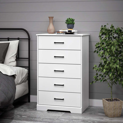 Prepac Rustic Ridge 27.5 5-Drawer Chest - White|Commode verticale Rustic Ridge de Prepac de 27,5 po à 5 tiroirs - blanche