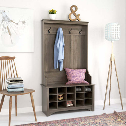 Arbre d'entrée avec rangement pour chaussures - Drifted Grey|Portemanteau avec rangement pour chaussures - gris délavé