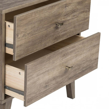Milo 2-Drawer Tall Nightstand - Drifted Grey|Table de nuit haute Milo à 2 tiroirs - gris délavé